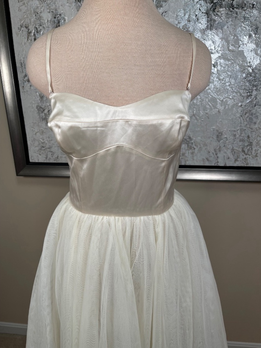 REFORMATION Alouette Sweetheart Neckline Tulle White Maxi Dress Size 6 - Picture 3 of 7